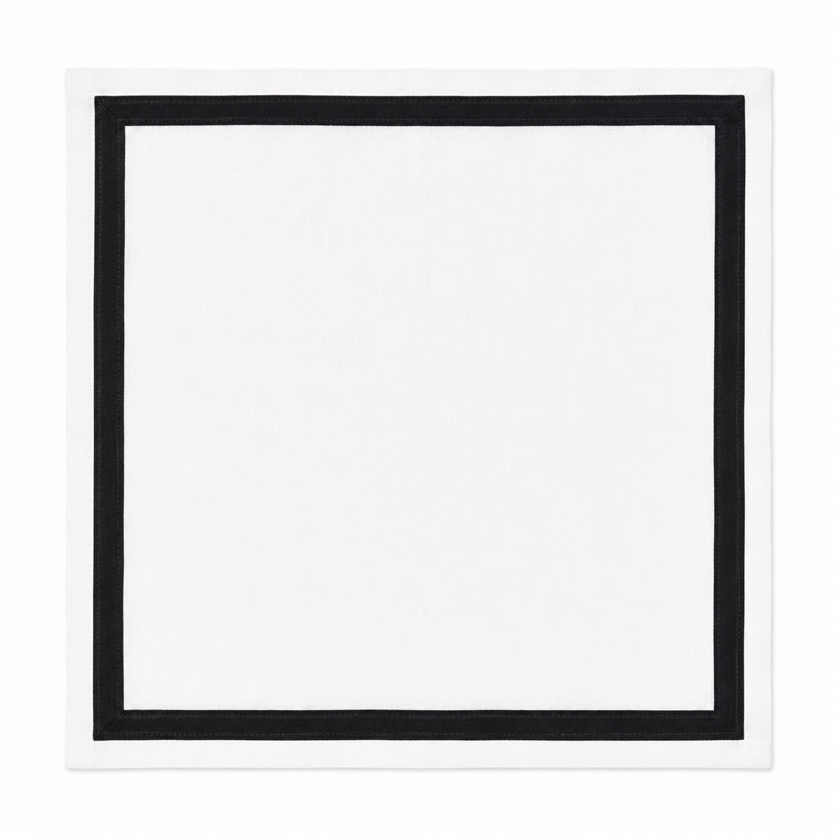 White cloth napkin black frame - set of 6 units