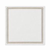 Cream napkin with brown embroidery - set of 6 units