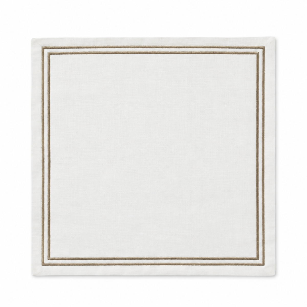 Cream napkin with brown embroidery - set of 6 units