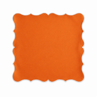 Orange napkin with white embroidery - 6 units