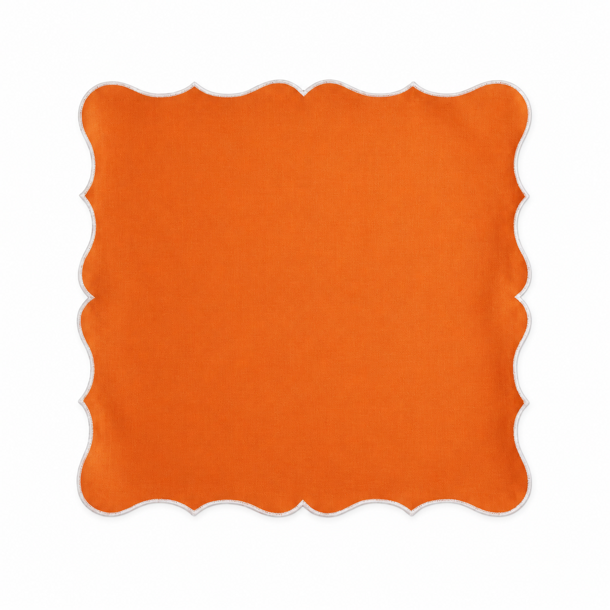 Orange napkin with white embroidery - 6 units