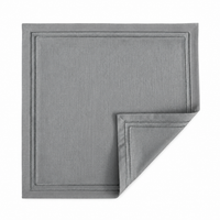 Grey cloth napkin with grey embroidery - set of 6 units