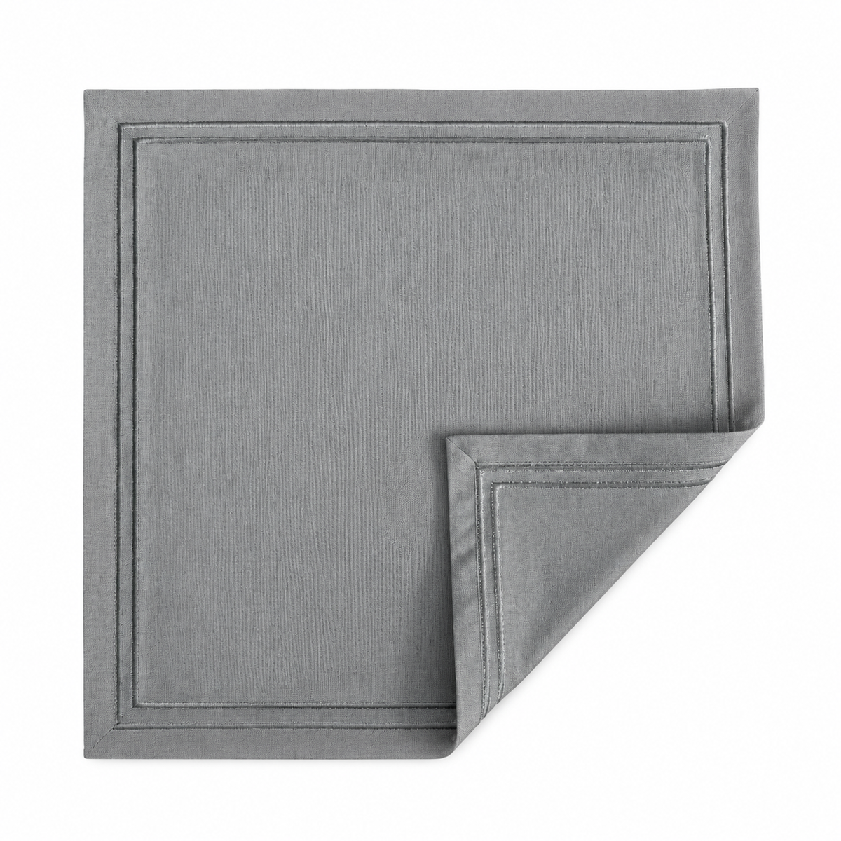 Grey cloth napkin with grey embroidery - set of 6 units