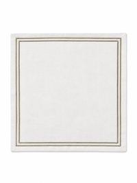 Cream napkin with brown embroidery - set of 6 units