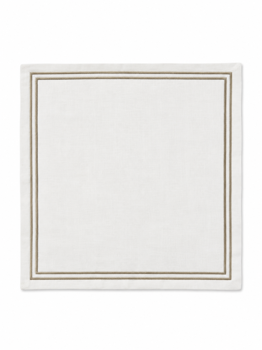 Cream napkin with brown embroidery - set of 6 units