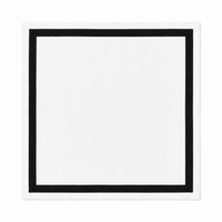 White cloth napkin black frame - set of 6 units