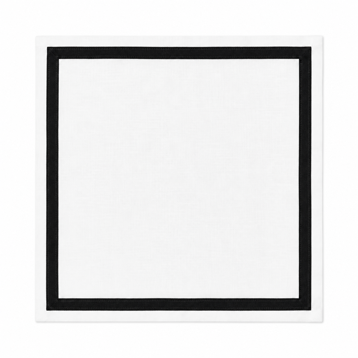 White cloth napkin black frame - set of 6 units
