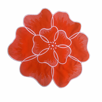 פלייסמט פרח כתום לבן - סט של 6