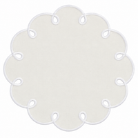 White placemat with beige embroidery - set of 6