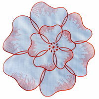 פלייסמט פרח לבן כתום