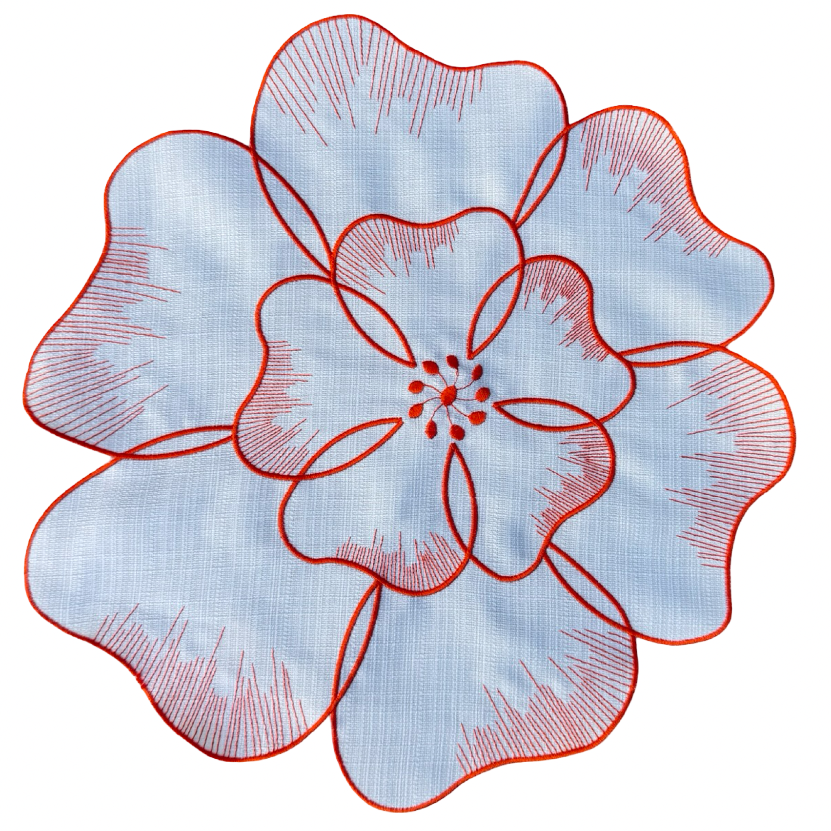 פלייסמט פרח לבן כתום