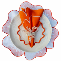 פלייסמט פרח לבן כתום