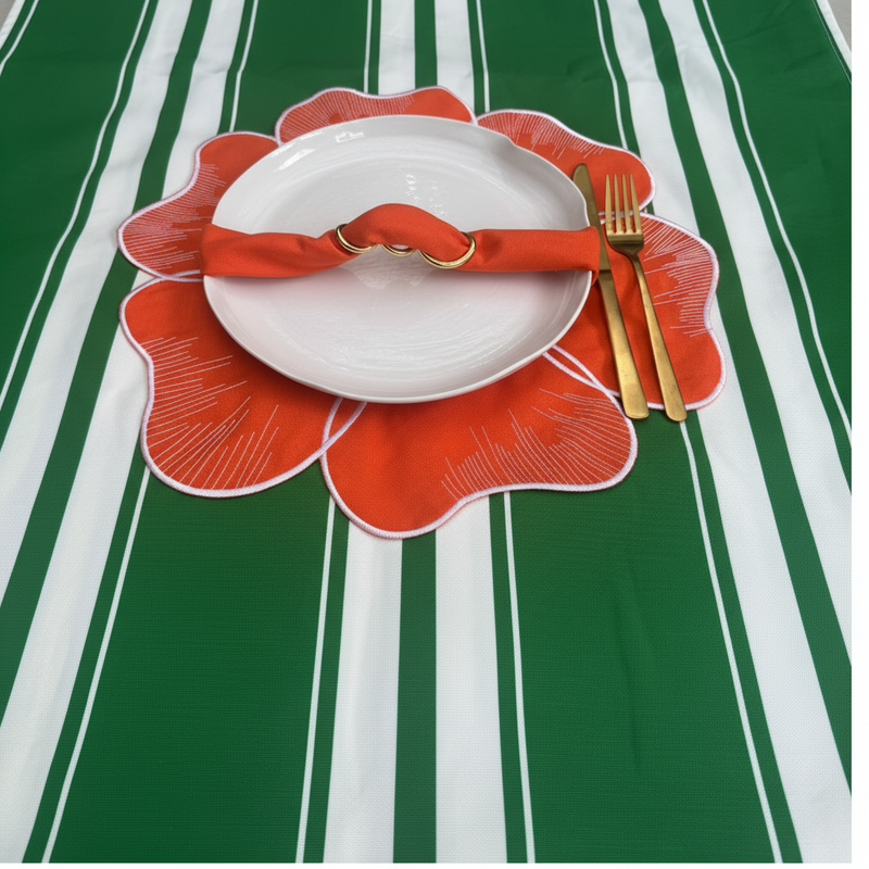 מפת פסים ירוק לבן