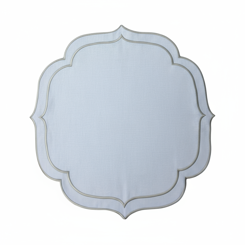 פלייסמט לבן רקמה כפולה כסופה