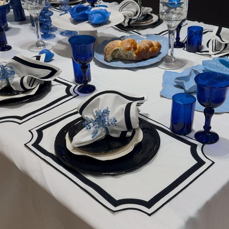 כוס יין מזכוכית כחולה  - סט של 6