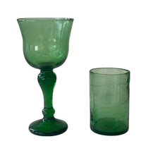 כוס מים מזכוכית ירוקה   - סט של 6