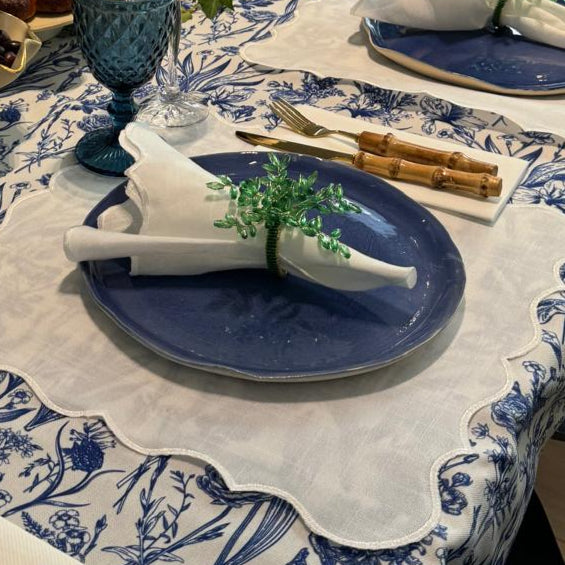 פלייסמט/ מפית בד לבנה קשיחה