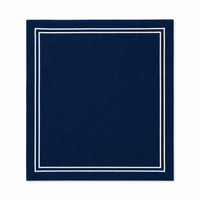 Blue cloth napkin with white embroidery - set of 6 pieces