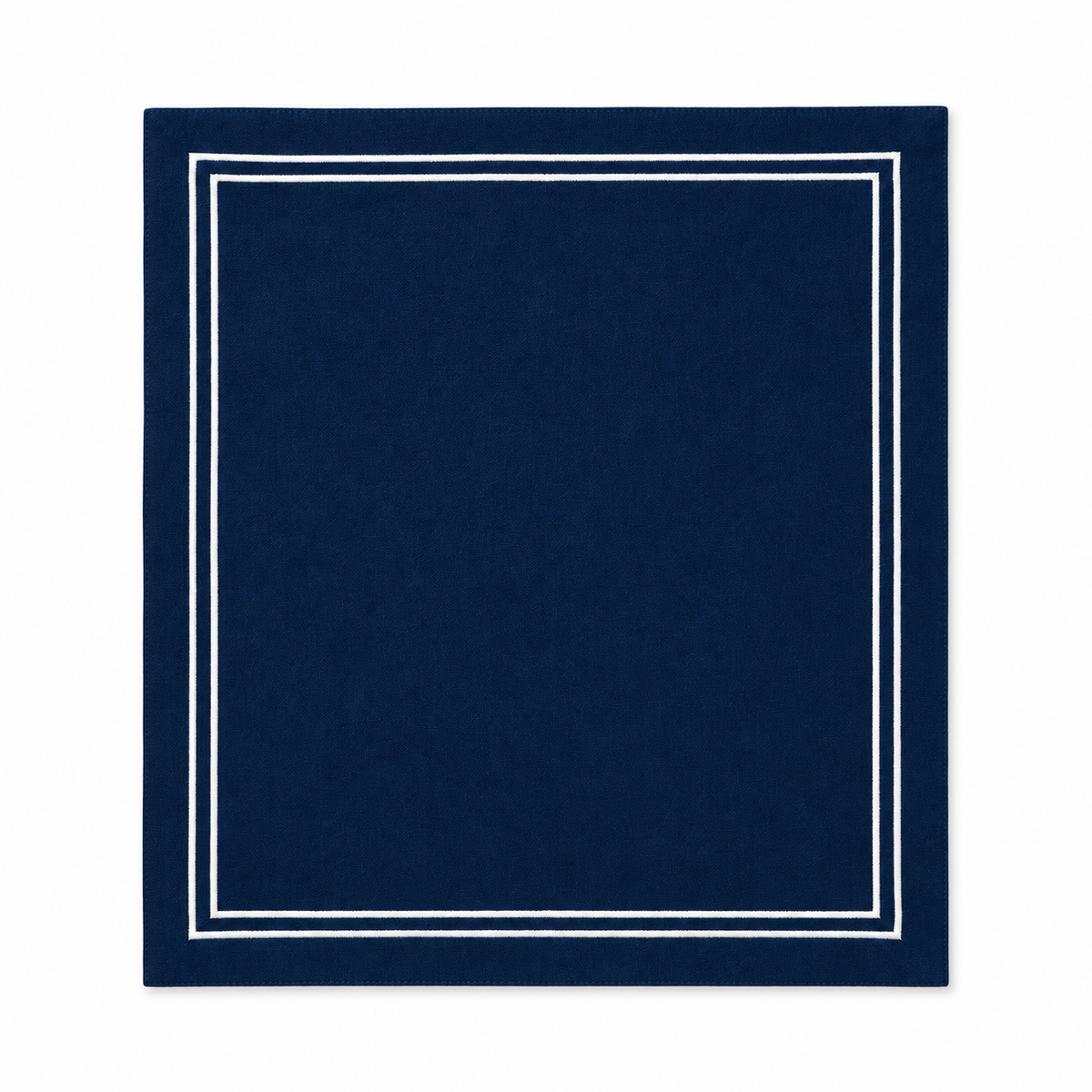 Blue cloth napkin with white embroidery - set of 6 pieces