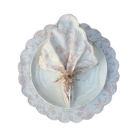 פלייסמט פרחוני ורוד לבן- סט של 6