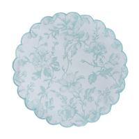 פלייסמטים פרחים תכלת לבן 