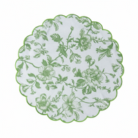 פלייסמט פרחים ירוק לבן 