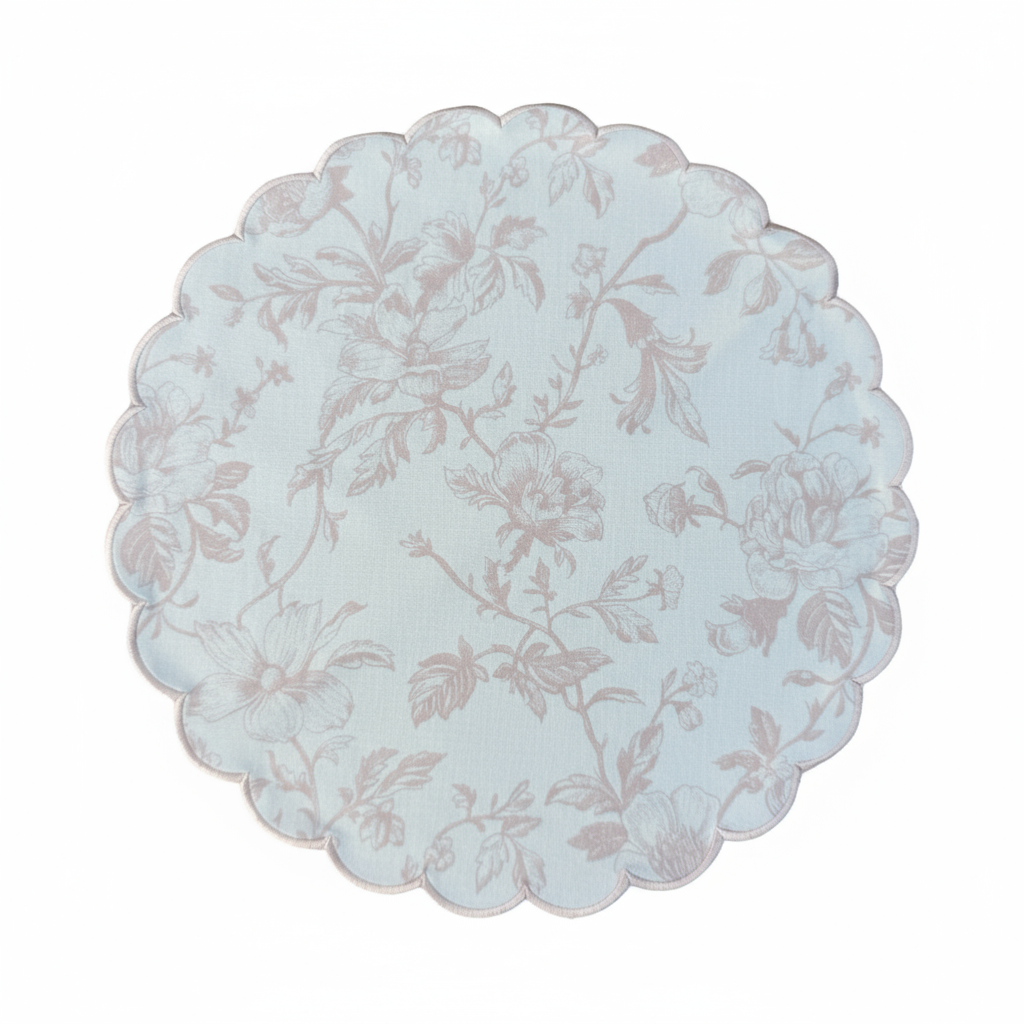 פלייסמט פרחוני ורוד לבן- סט של 6